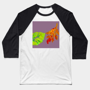 Fall Leaves Painting and Digital on light purple mauve Baseball T-Shirt